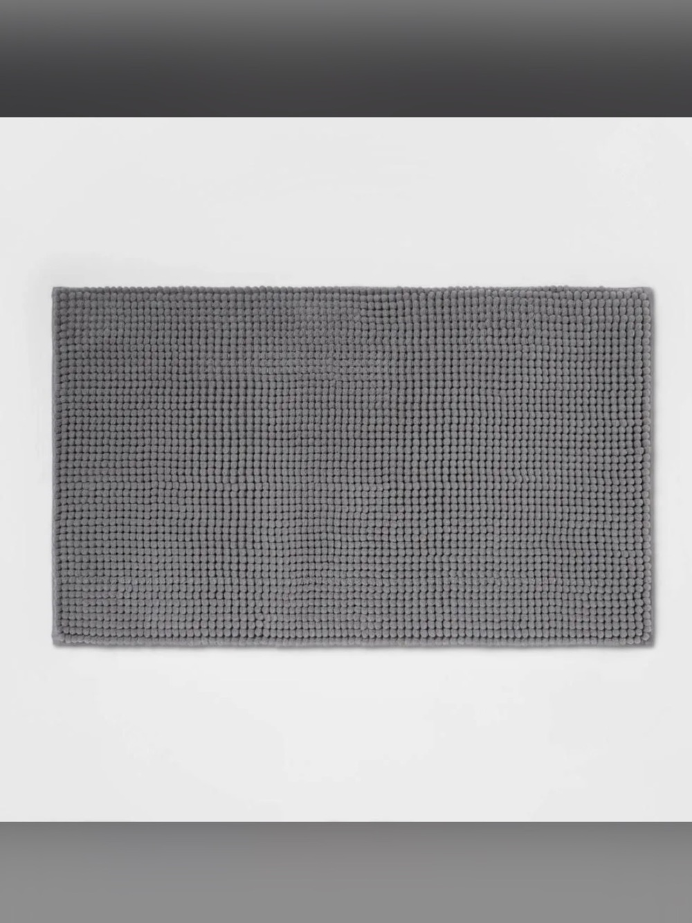 20"x34" Low Chenille Memory Foam Bath Rug Dark Gray - Threshold